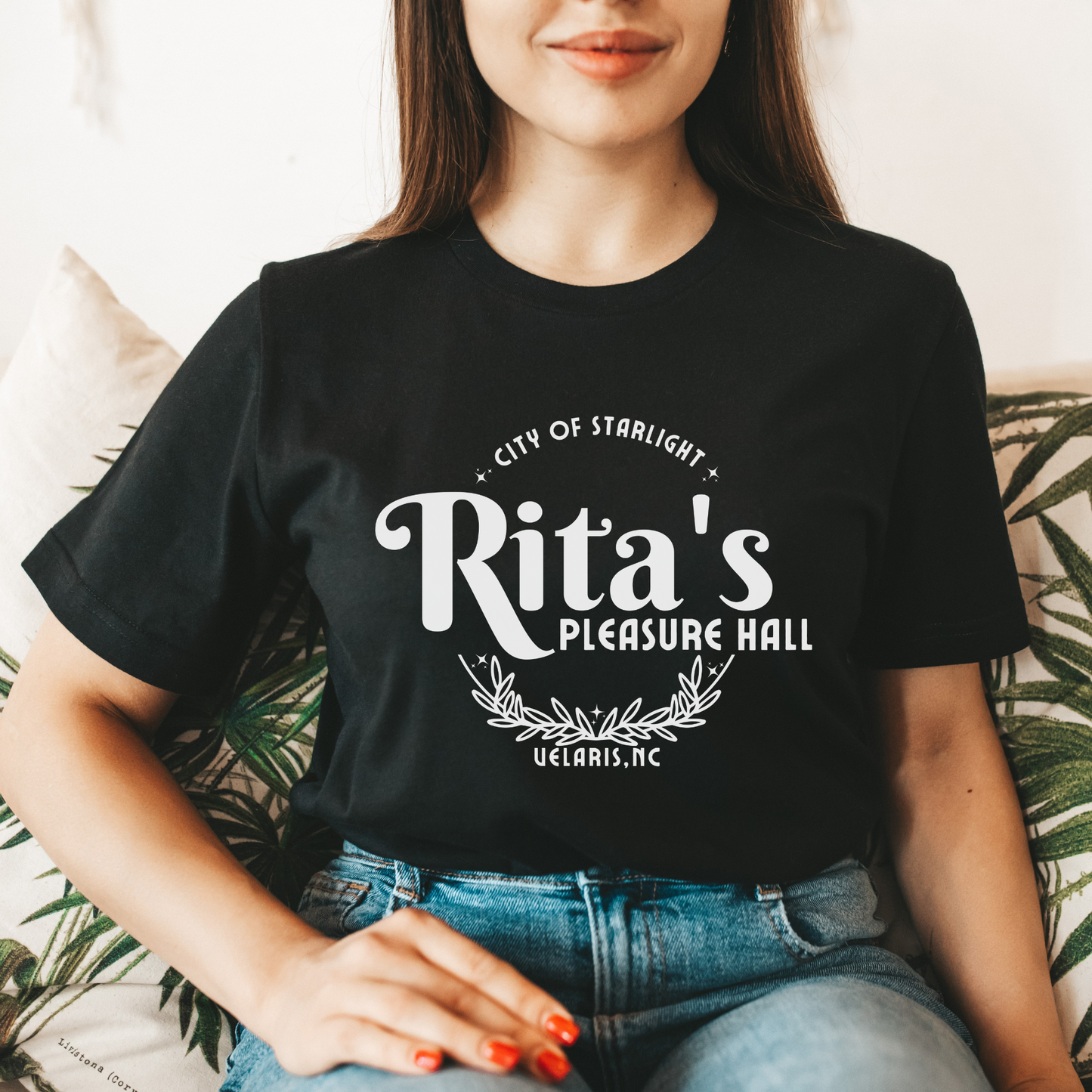 ACOTAR Ritas Pleasure Hall T-Shirt Inner Circle SJM Licensed Court of Thorns and Roses Rhysand Feyre Classic Unisex Crewneck T-shirt