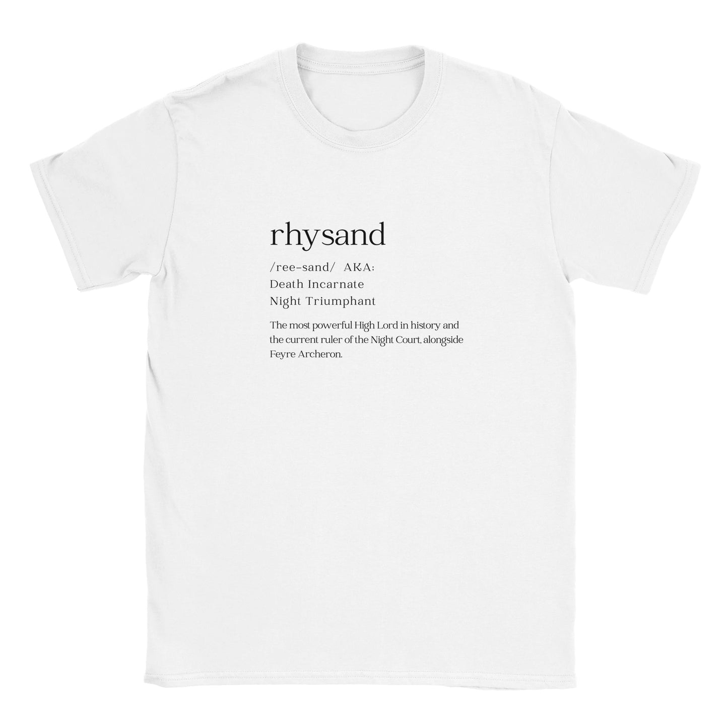 ACOTAR Rhysand Dictionary High Lord of the Night Court SJM Licensed White T-shirt Bookish Booktok Merch Velaris Unisex Oversized Crewneck