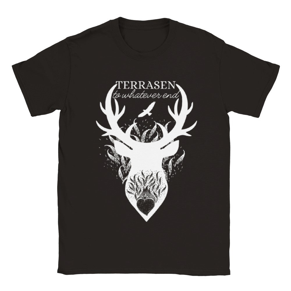 TOG Terrasen Fireheart To Whatever End Aelin Rowan SJM Merch Maasiverse Black Classic Unisex Crewneck T-shirt
