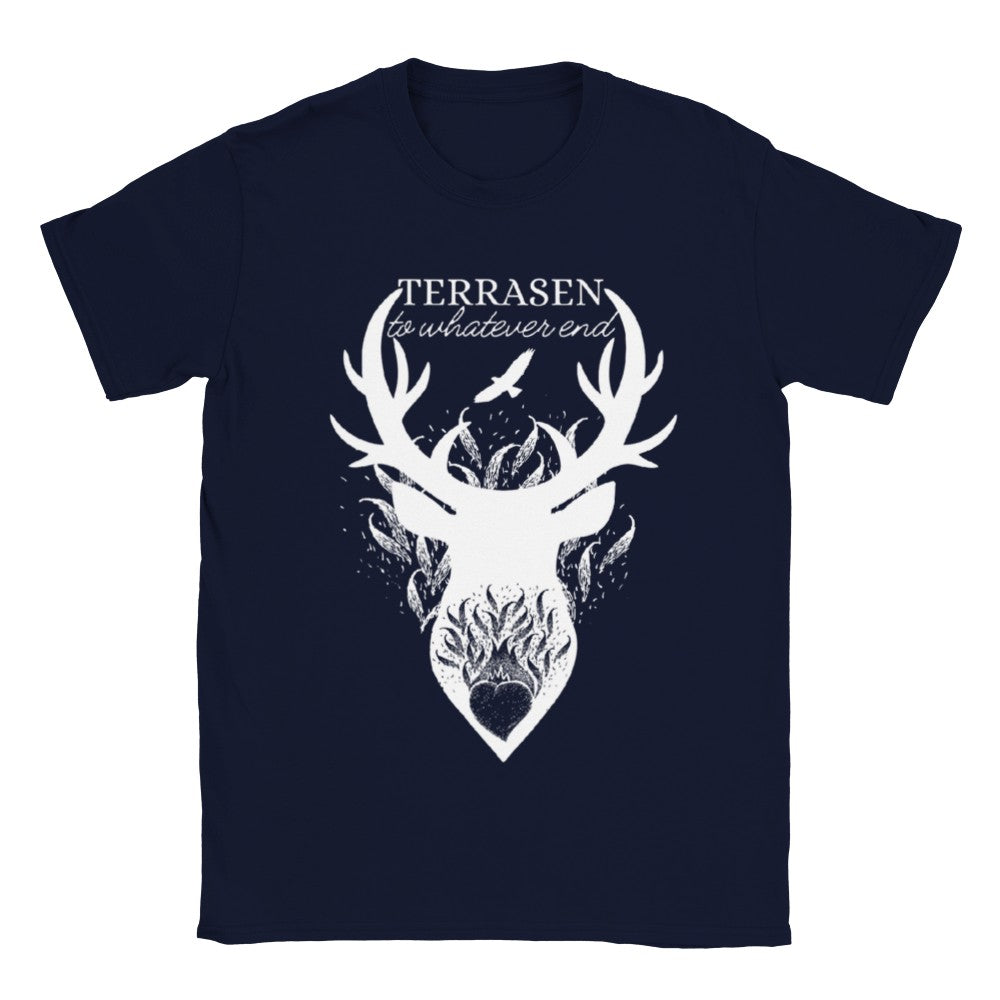 TOG Terrasen Fireheart To Whatever End Aelin Rowan SJM Merch Maasiverse Black Classic Unisex Crewneck T-shirt