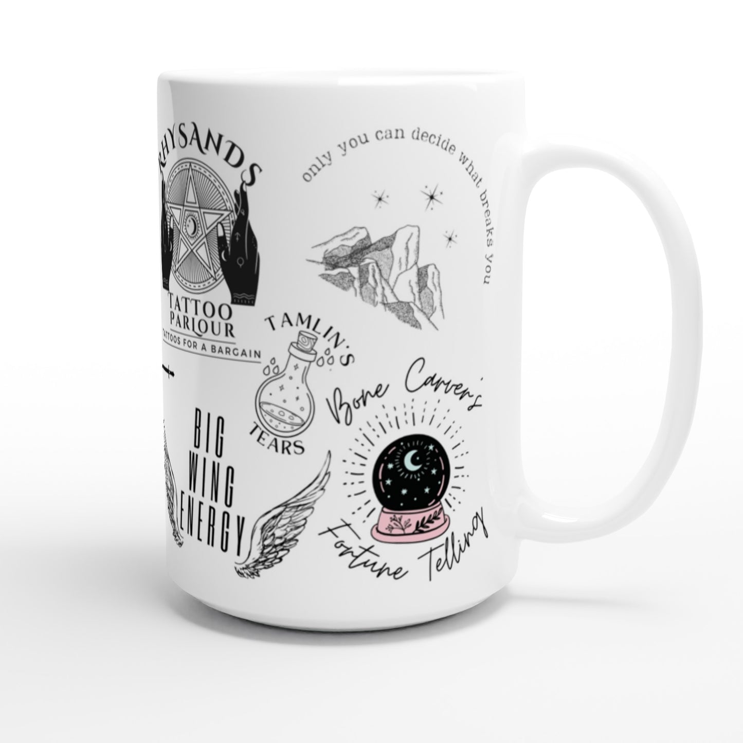 ACOTAR BookishBaeCo Chaos Mug | Limited Edition | Sarah J Maas Night Court Velaris Rhysand Feyre Suriel Bookish White 15oz Ceramic Mug