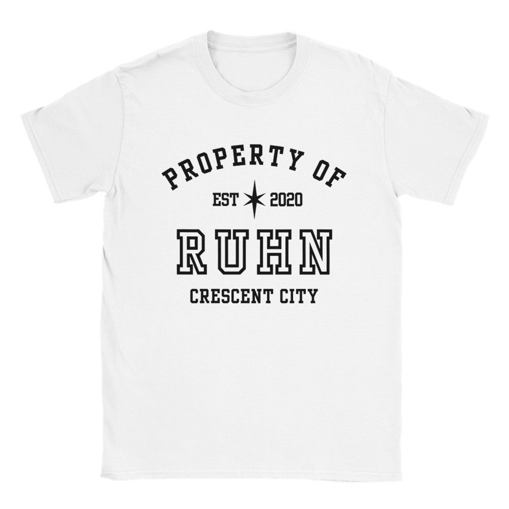 Crescent City Property Of Ruhn Danaan Collegiate White T-shirt Maasiverse Crown Prince Valbaran Merch Classic Unisex Crewneck Tshirt