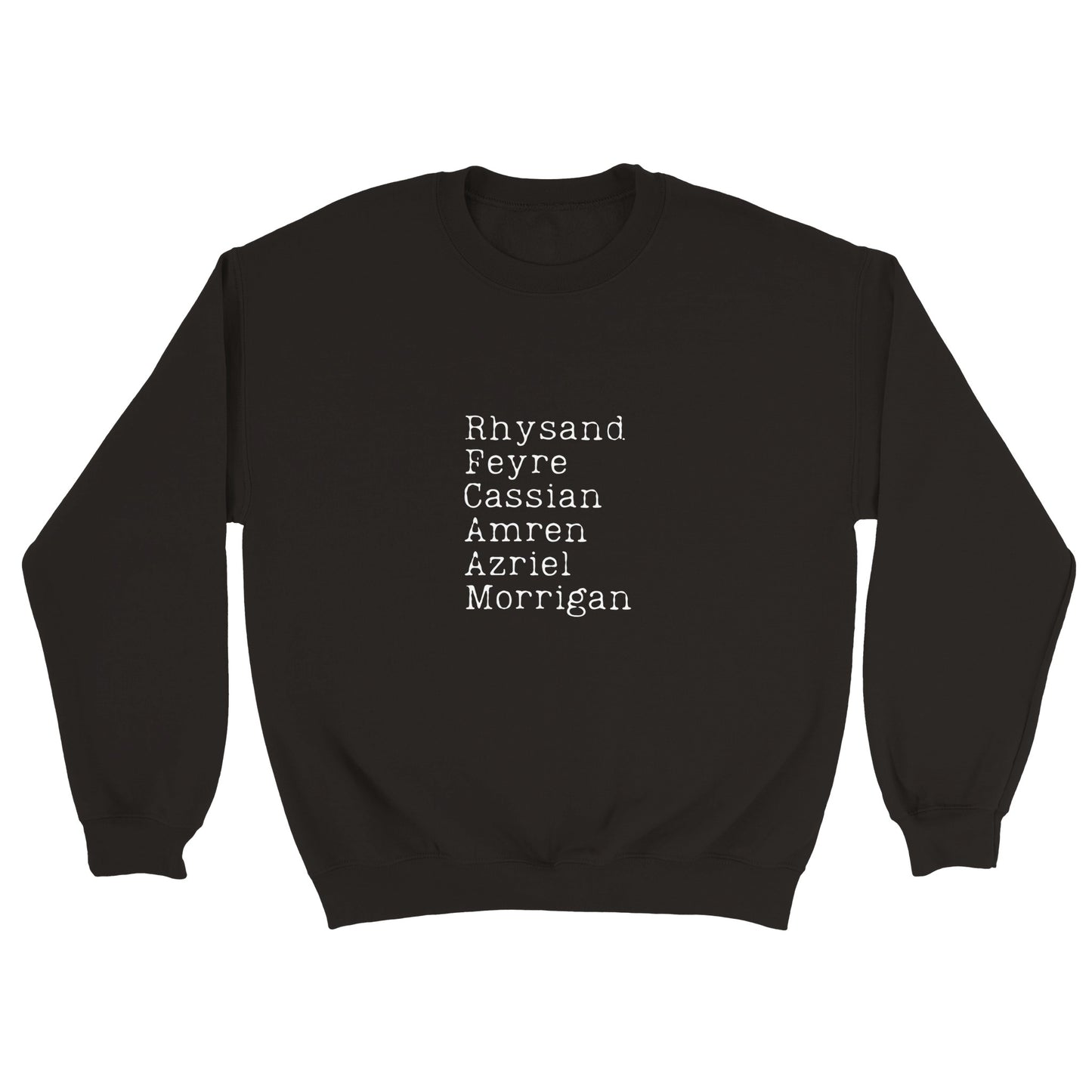 ACOTAR Inner Circle Rhysand Feyre Cassian Azriel Morrigan Amren Sarah J Maas Bookish Booktok Night Court Black Unisex Crewneck Sweatshirt