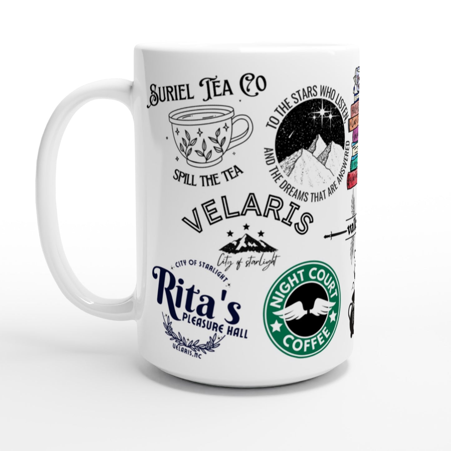 ACOTAR BookishBaeCo Chaos Mug | Limited Edition | Sarah J Maas Night Court Velaris Rhysand Feyre Suriel Bookish White 15oz Ceramic Mug