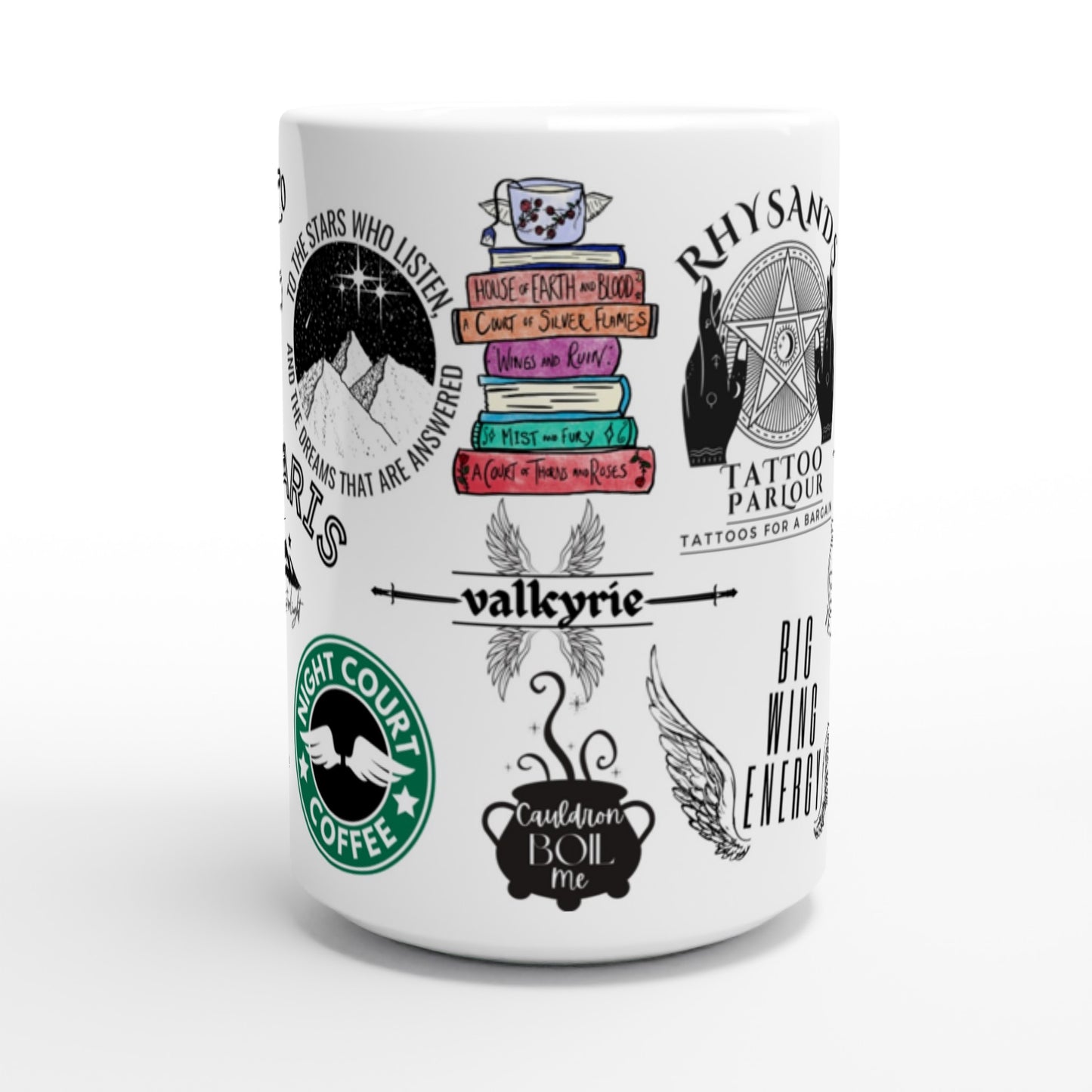 ACOTAR BookishBaeCo Chaos Mug | Limited Edition | Sarah J Maas Night Court Velaris Rhysand Feyre Suriel Bookish White 15oz Ceramic Mug