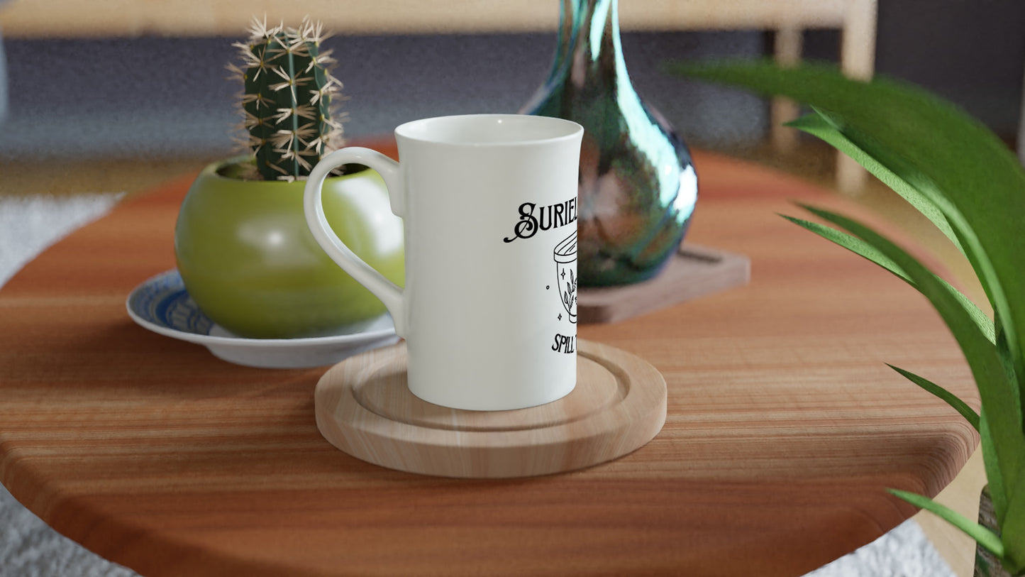 ACOTAR Suriel Spill the Tea Cup Mug Hand Drawn, Bookish BOOKTOK, Rhysand, Velaris, Night Court White 10oz Porcelain Slim Mug