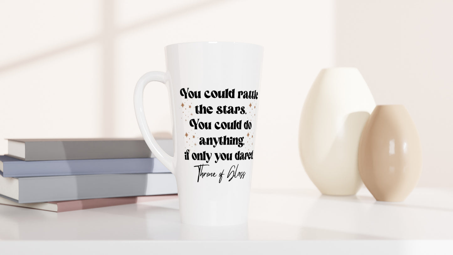 TOG You Could Rattle The Stars - Throne Of Glass - Celaena Sardothien Aelin Galathynius SJM Licensed Merch White Latte 17oz Ceramic Mug