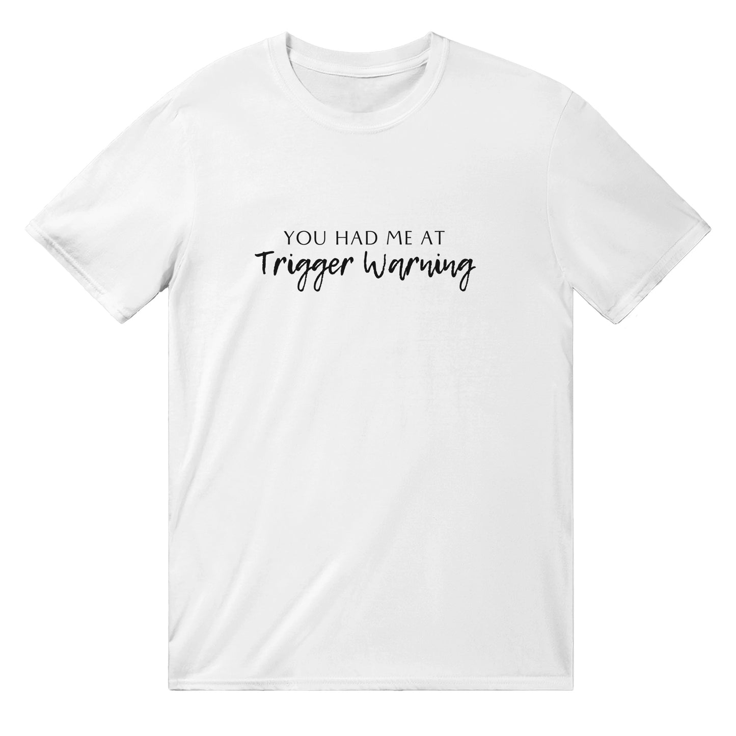 Bookish Trope Trigger Warning Avid Reader Book Lover Gift Romance Fantasy Reader White Unisex Oversized Crewneck T-shirt