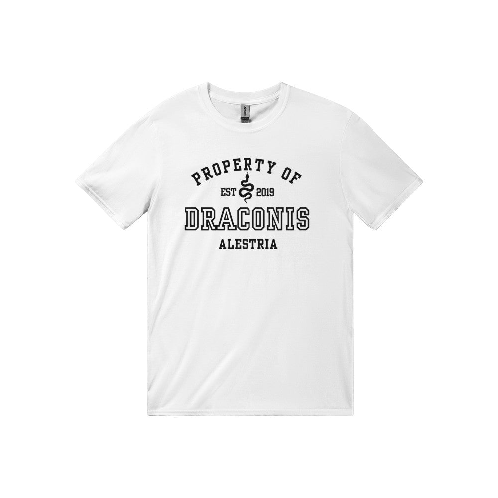 Ruthless Boys Property Of Ryder Draconis Collegiate White T-shirt Zodiac Academy Merch Classic Unisex Crewneck Tshirt