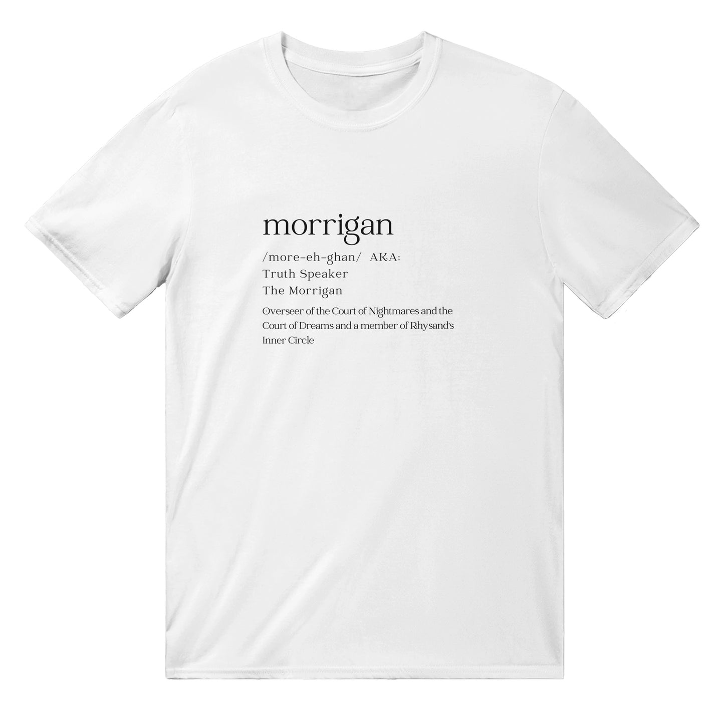 ACOTAR Morrigan Dictionary Truth Speaker Night Court White T-shirt Bookish Booktok Merch Velaris Unisex Oversized Crewneck Tee