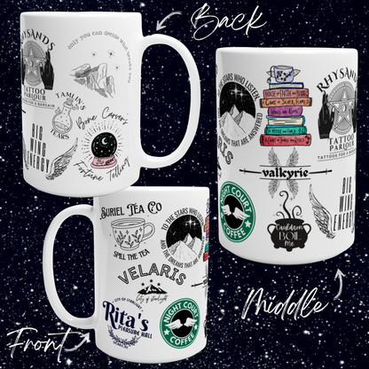 ACOTAR BookishBaeCo Chaos Mug  | Limited Edition |  Sarah J Maas Night Court Velaris Rhysand Feyre Suriel Bookish White 15oz Ceramic Mug