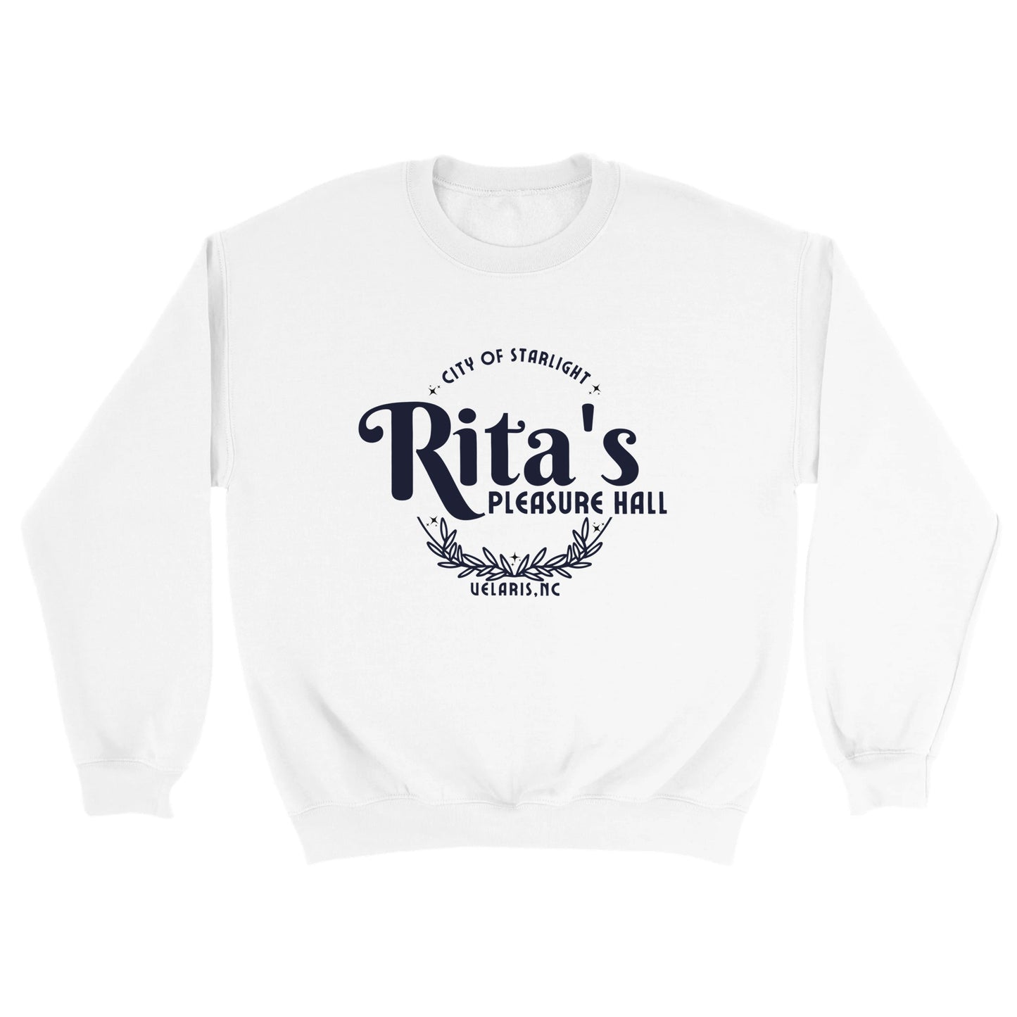 ACOTAR Ritas Pleasure Hall Sweatshirt Inner Circle Court of Thorns and Roses SJM Licensed Rhysand Feyre White Unisex Crewneck