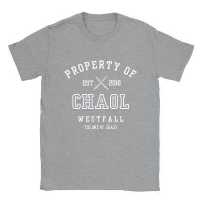 Throne of Glass Property Of Chaol Westfall Collegiate T-shirt Maasiverse Merch Classic Unisex Crewneck Tshirt