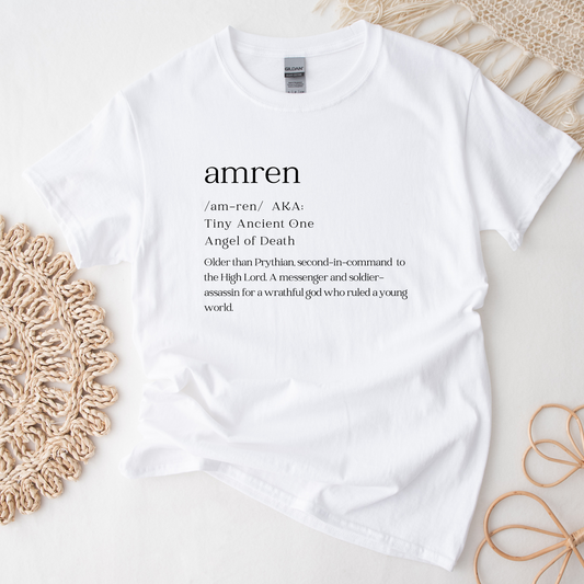 ACOTAR Amren Dictionary Tiny Ancient One Night Court White T-shirt Bookish Booktok Merch Velaris Unisex Oversized Crewneck Tee