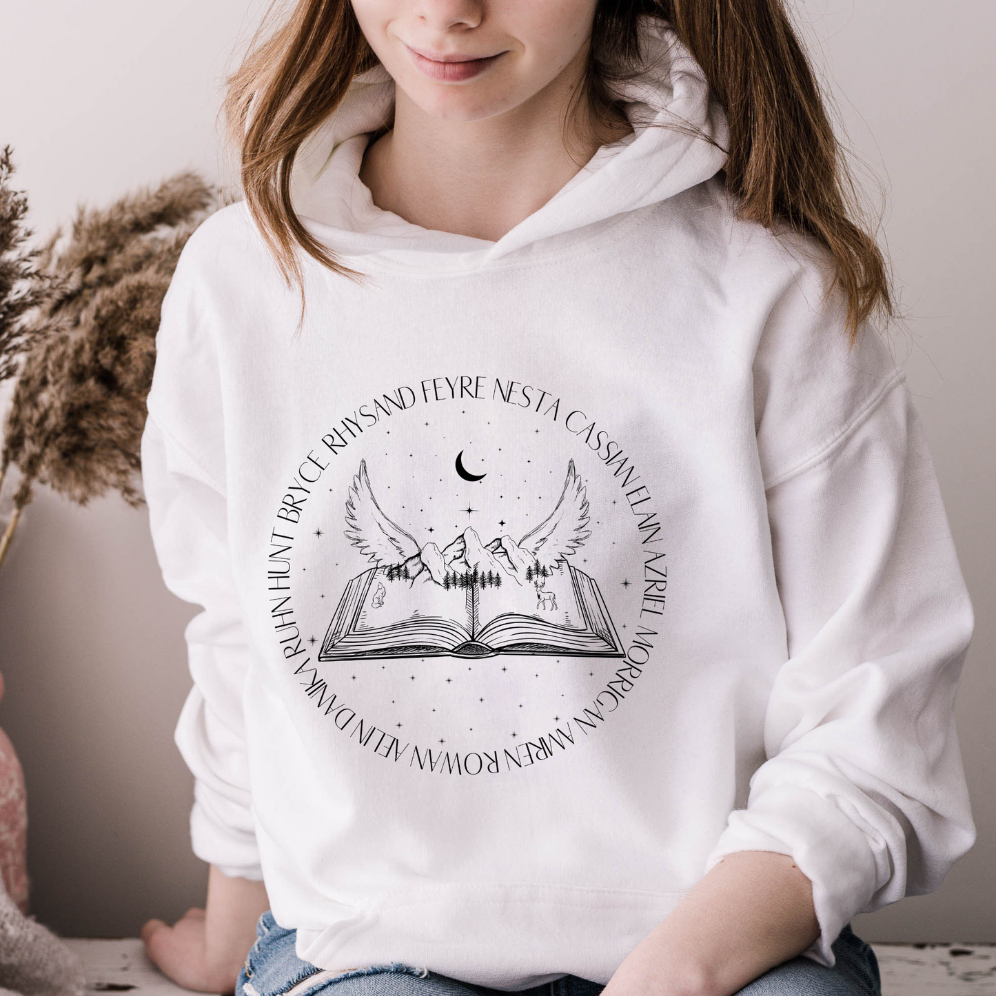 SJM Universe Character Hoodie Throne of Glass, ACOTAR Crescent City SJM Light Version Licensed Classic Unisex Pullover Jumper