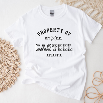 From Blood and Ash Property Of Casteel Daneer Collegiate White T-shirt Atlantia JLA FBAA Merch Classic Unisex Crewneck T-shirt