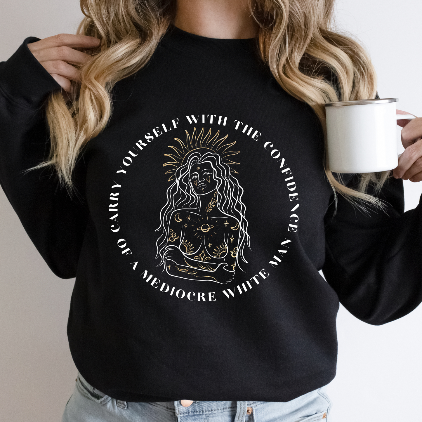 Carry Yourself Confidence Mediocre White Man Love Hypothesis Merch Adam Carlsen Unisex Crewneck Sweatshirt