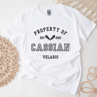 ACOTAR Cassian Property Of the Batboys General Commander of the Night Court White T-shirt Maasiverse Merch Classic Unisex Velaris Crewneck