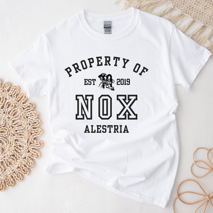 Ruthless Boys Property Of Gabriel Nox Collegiate White T-shirt Zodiac Academy Merch Classic Unisex Crewneck Tshirt