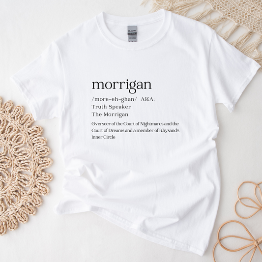 ACOTAR Morrigan Dictionary Truth Speaker Night Court White T-shirt Bookish Booktok Merch Velaris Unisex Oversized Crewneck Tee