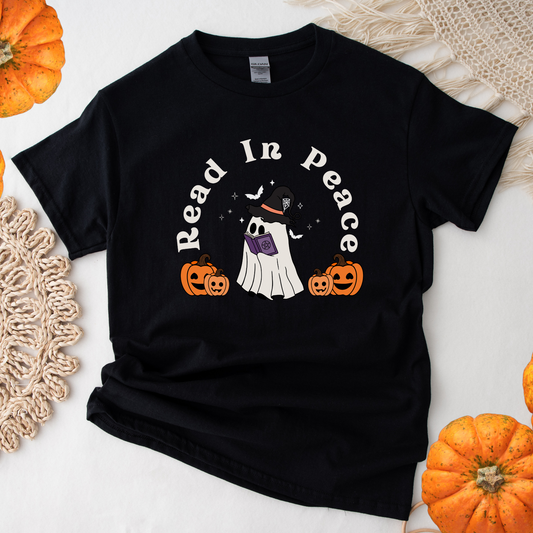 Read In Peace R.I.P Halloween Fall Autumn Shirt Bookish Merch Book Lover Gifts Light Classic Unisex Crewneck T-shirt