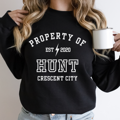 Crescent City Property Of Hunt Athalar Collegiate Sweatshirt Maasiverse Merch Classic Unisex Crewneck Sweatshirt