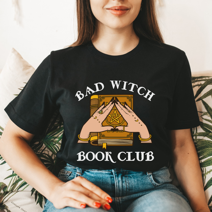 Bad Witch Book Club Halloween Fall Autumn Shirt Bookish Merch Book Lover Gifts Dark Classic Unisex Crewneck T-shirt