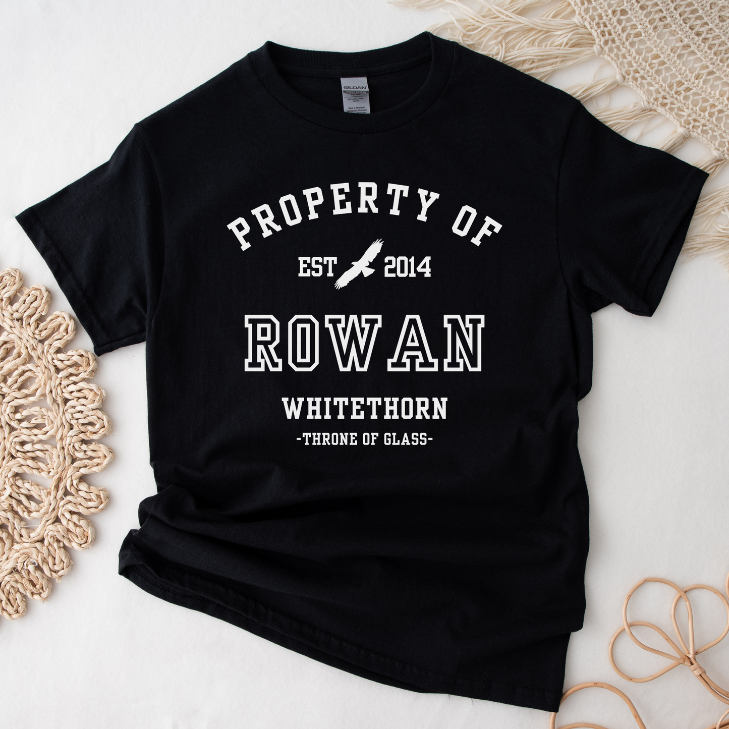 Throne of Glass Property Of Rowan Whitethorn Collegiate T-shirt Maasiverse Merch Classic Unisex Crewneck Tshirt