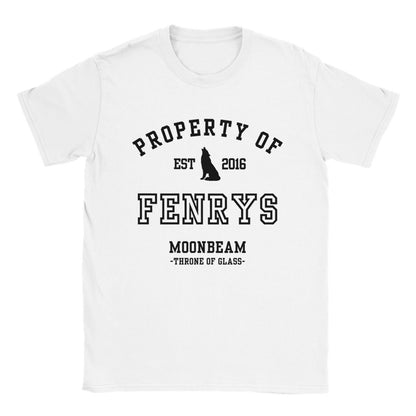 Throne of Glass Property Of Fenrys Moonbeam Collegiate White T-shirt Maasiverse Merch Classic Unisex Crewneck Tshirt