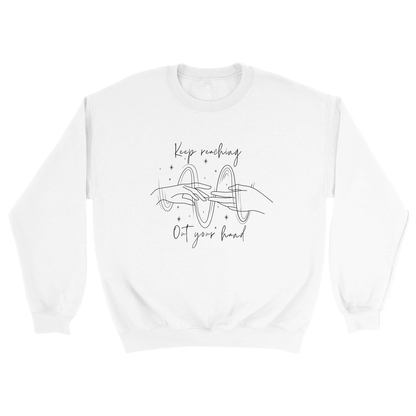 ACOTAR Nesta Cassian White Sweatshirt Unisex Crewneck Keep Reaching Out, Bookish BOOKTOK Sweater, Velaris, Night Court