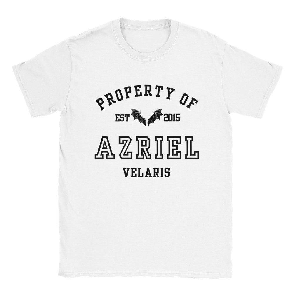 ACOTAR Azriel Property Of the Batboys Spymaster of the Night Court White T-shirt Maasiverse Merch Classic Unisex Velaris Crewneck Tshirt