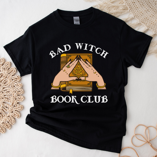 Bad Witch Book Club Halloween Fall Autumn Shirt Bookish Merch Book Lover Gifts Dark Classic Unisex Crewneck T-shirt