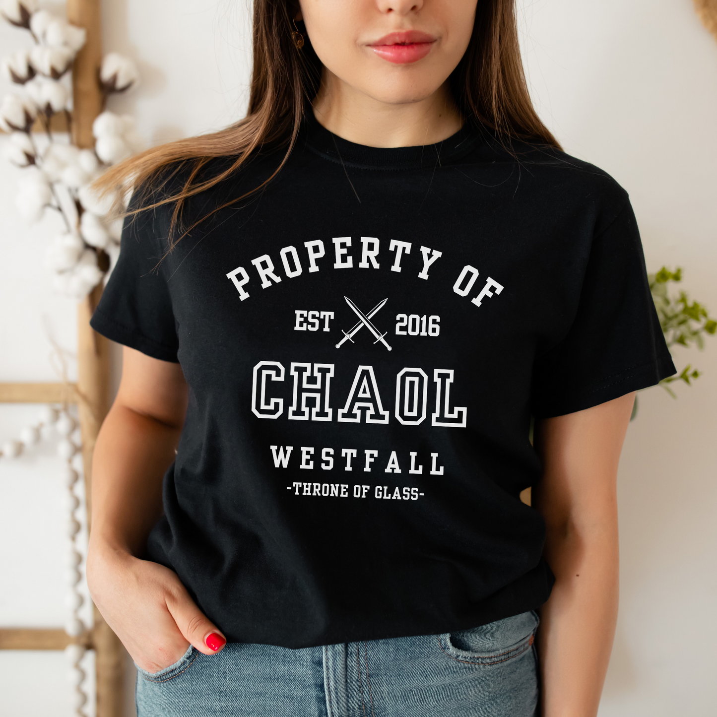 Throne of Glass Property Of Chaol Westfall Collegiate T-shirt Maasiverse Merch Classic Unisex Crewneck Tshirt