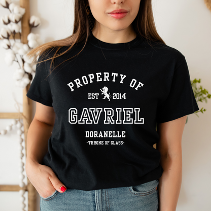 Throne of Glass Property Of Gavriel Collegiate T-shirt Maasiverse Merch Classic Unisex Crewneck Tshirt