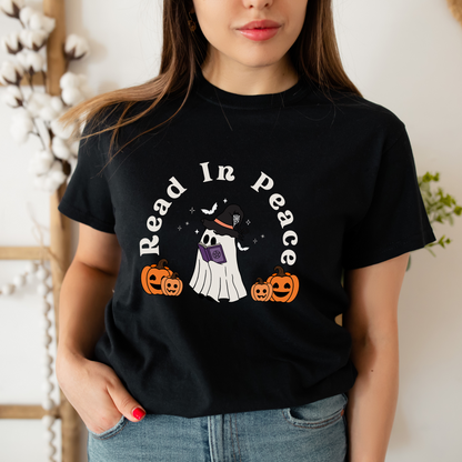 Read In Peace R.I.P Halloween Fall Autumn Shirt Bookish Merch Book Lover Gifts Light Classic Unisex Crewneck T-shirt