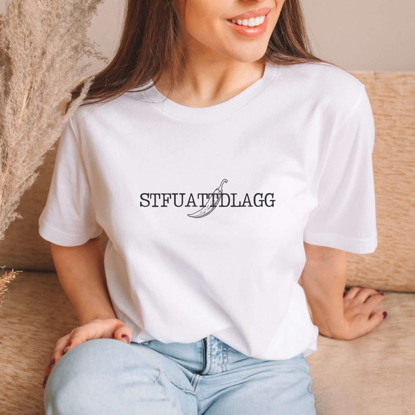 STFUATTDLAGG Dark Romance Bookish Smut Spicy Book Bookish Merch Classic White Unisex Crewneck T-shirt