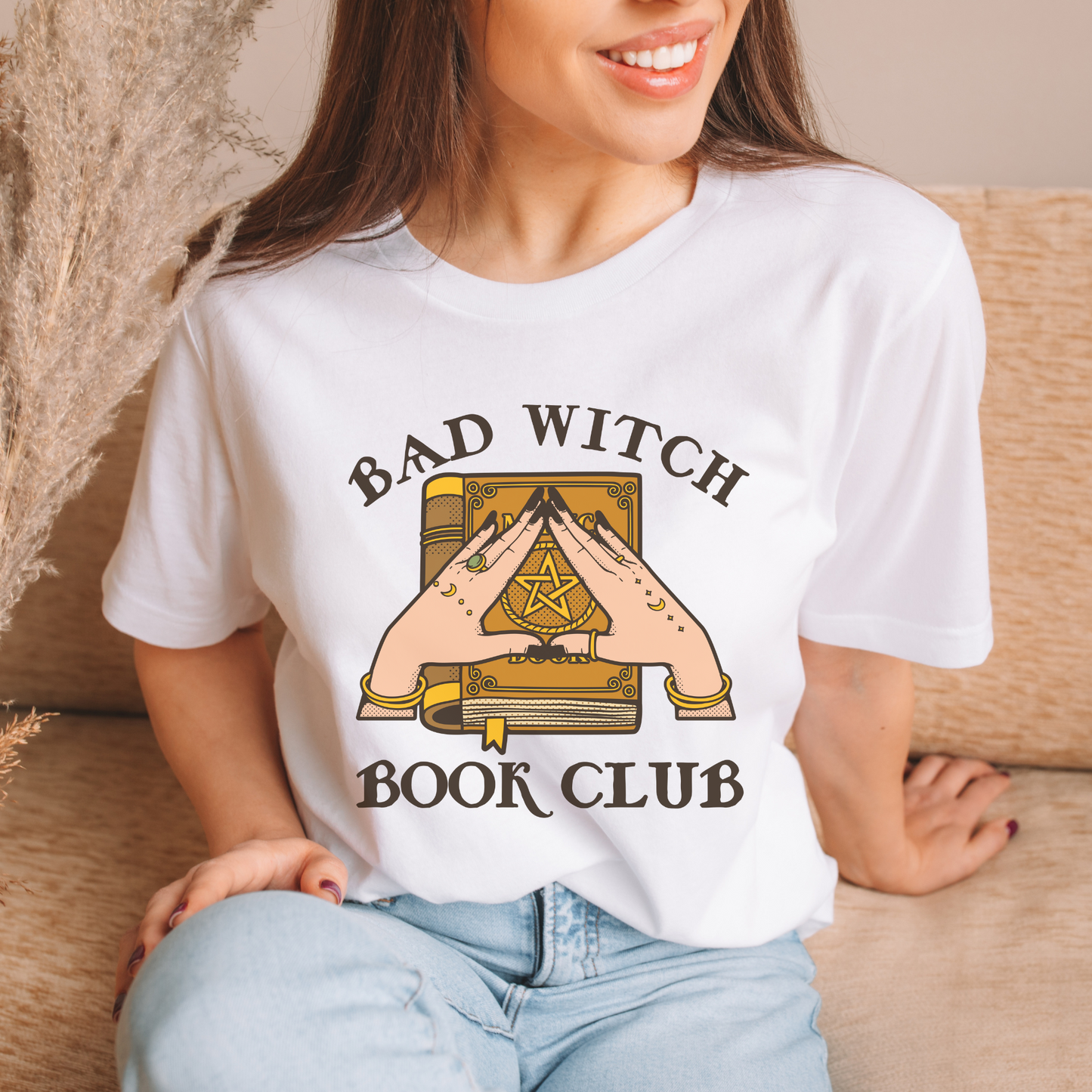 Bad Witch Book Club Halloween Fall Autumn Shirt Bookish Merch Book Lover Gifts Light Classic Unisex Crewneck T-shirt