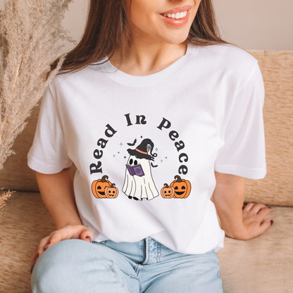 Read In Peace R.I.P Halloween Fall Autumn Shirt Bookish Merch Book Lover Gifts Light Classic Unisex Crewneck T-shirt