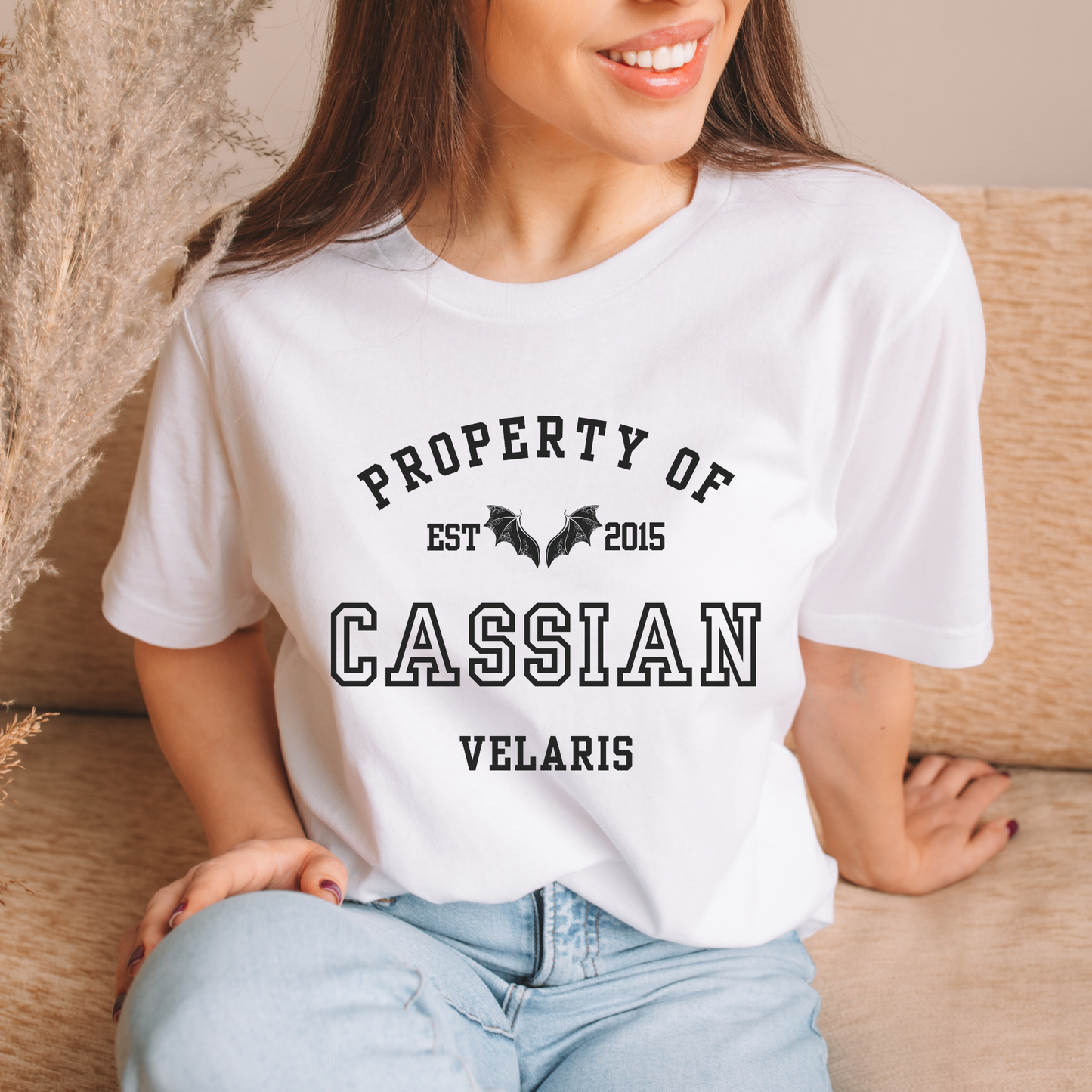 ACOTAR Cassian Property Of the Batboys General Commander of the Night Court White T-shirt Maasiverse Merch Classic Unisex Velaris Crewneck