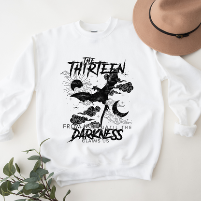 TOG The Thirteen - From Now Until The Darkness Claims Us - Manon Blackbeak Iron Teeth Clan SJM Licensed White Classic Unisex Crewneck Sweatshirt