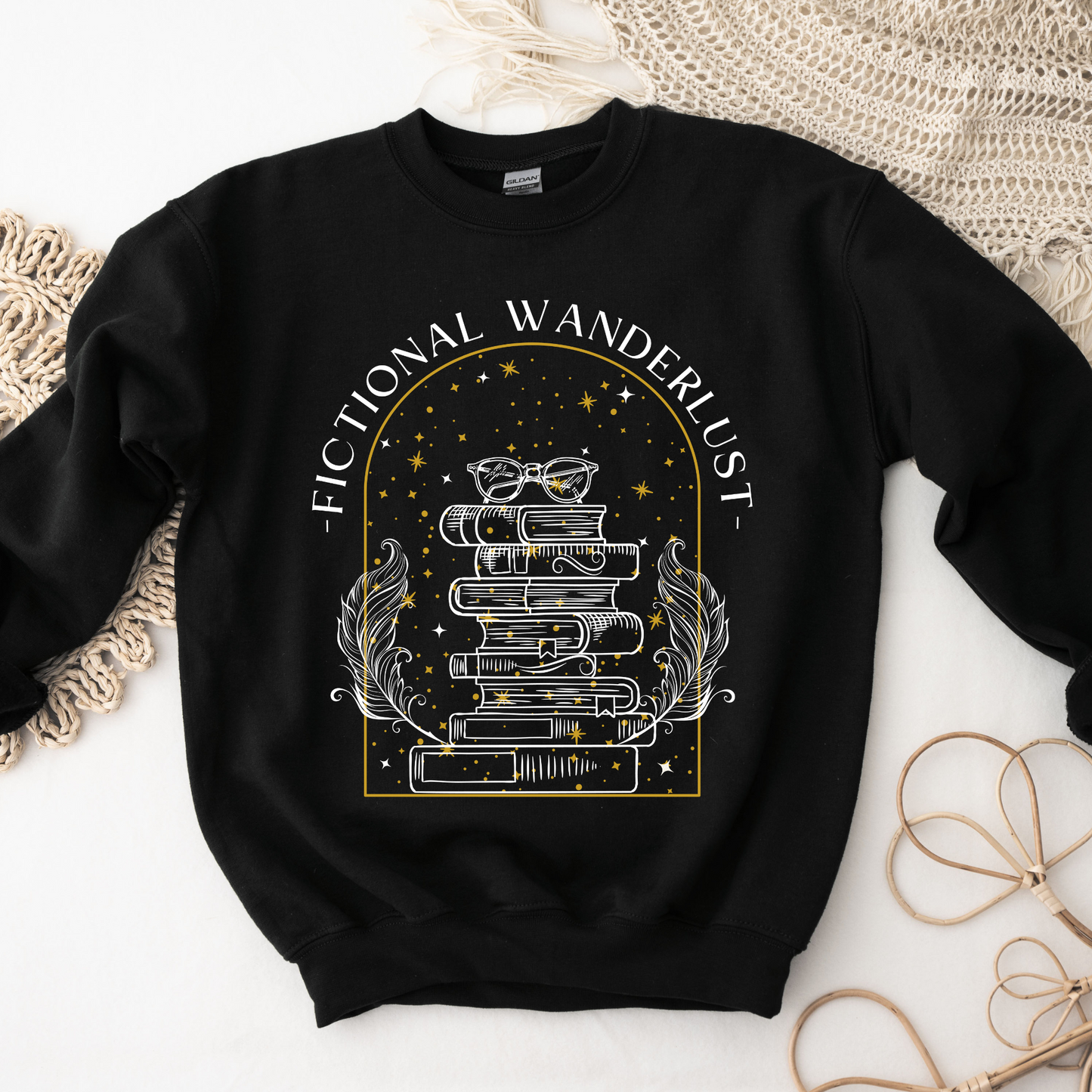 Bookish Fictional Wanderlust Booktok Jumper Gift Book Lover Bookworm ACOTAR Classic Unisex Crewneck Sweatshirt