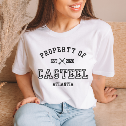 From Blood and Ash Property Of Casteel Daneer Collegiate White T-shirt Atlantia JLA FBAA Merch Classic Unisex Crewneck T-shirt