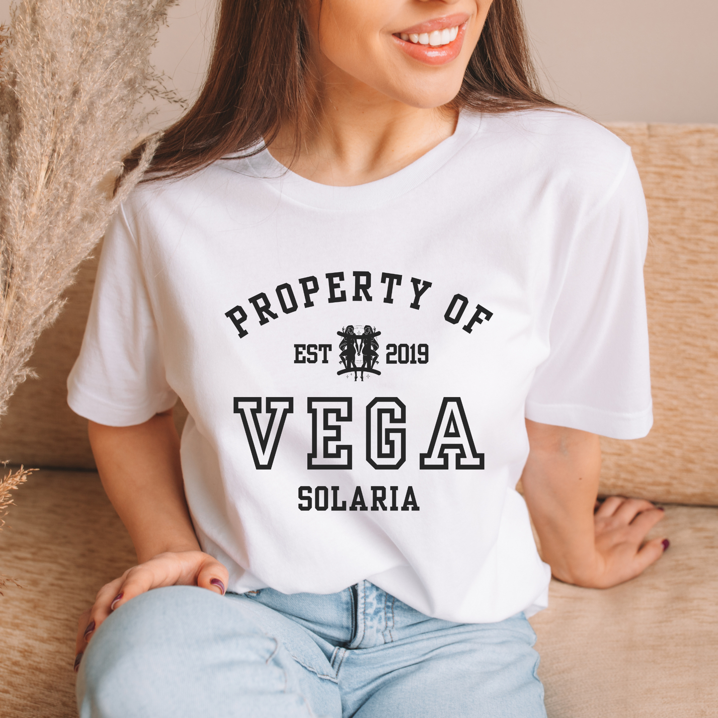 ZA Property Of Vega Collegiate Tory Darcy White T-shirt Zodiac Academy Merch Classic Unisex Crewneck Tshirt