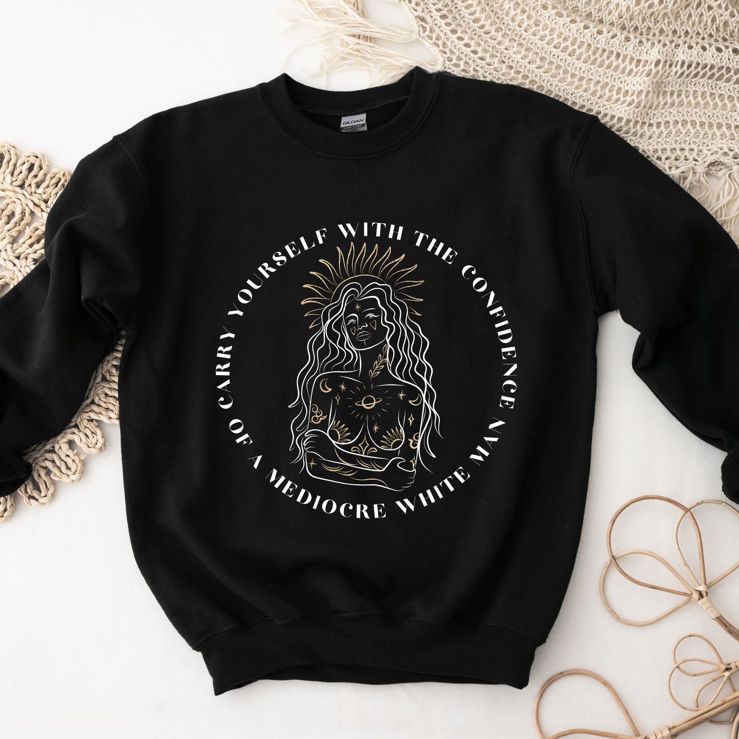 Carry Yourself Confidence Mediocre White Man Love Hypothesis Merch Adam Carlsen Unisex Crewneck Sweatshirt