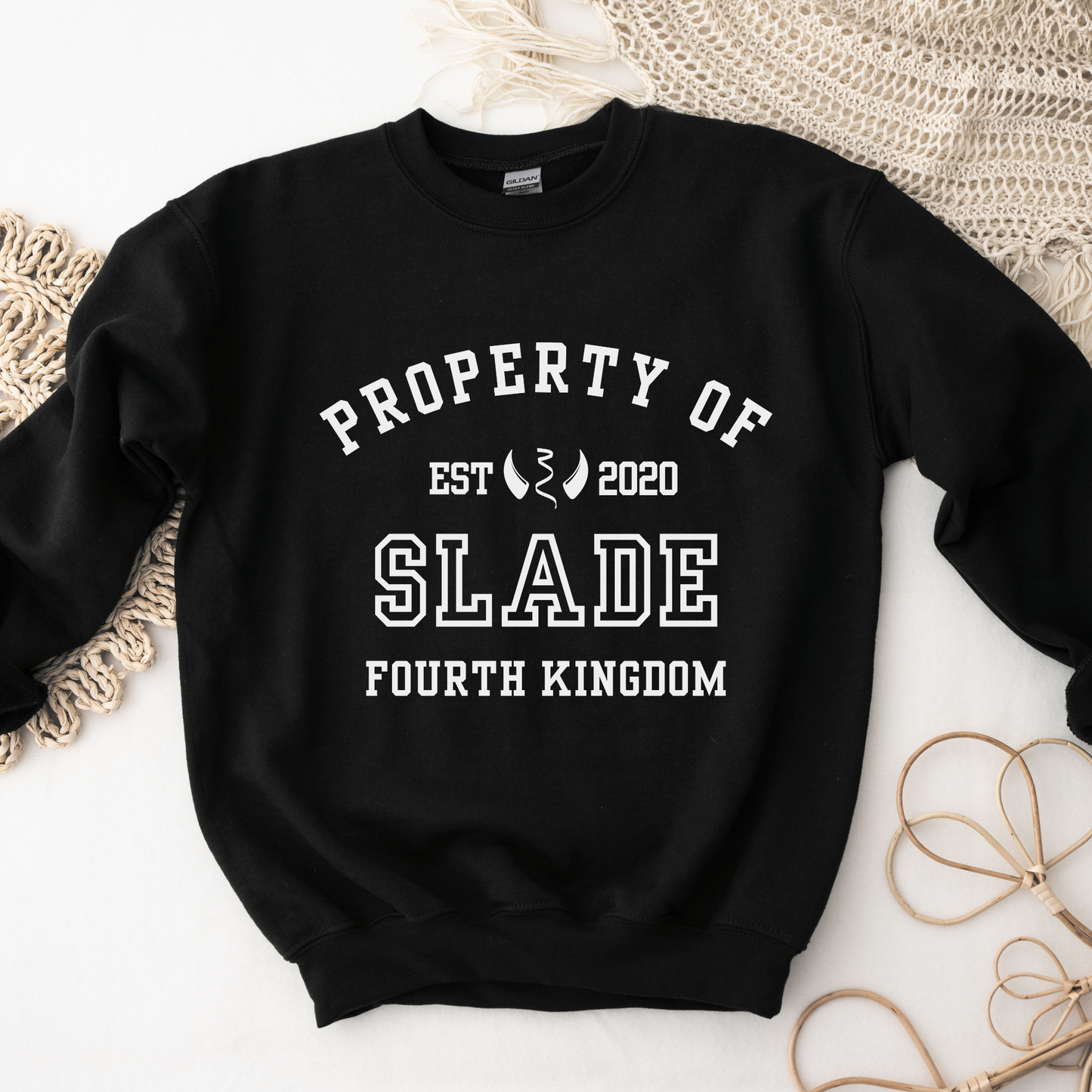 Plated Prisoner Property of Slade Collegiate Sweatshirt Commander Rip Merch Classic Unisex Crewneck Sweatshirt