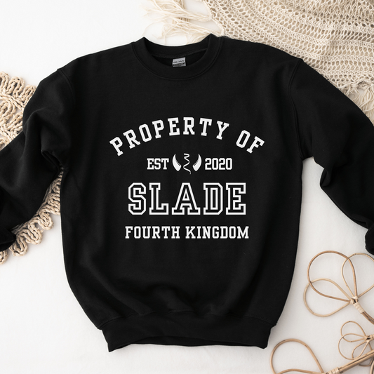 Plated Prisoner Property of Slade Collegiate Sweatshirt Commander Rip Merch Classic Unisex Crewneck Sweatshirt