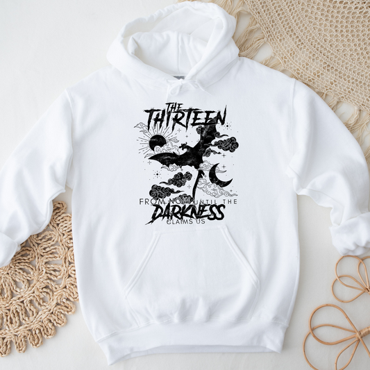 TOG The Thirteen - From Now Until The Darkness Claims Us - Manon Blackbeak Iron Teeth Clan SJM Licensed White Classic Unisex Pullover Hoodie