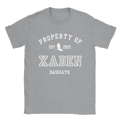 Fourth Wing Xaden Riorson Property Of Collegiate Tshirt Basgiath War College Merch Classic Unisex Crewneck T-shirt