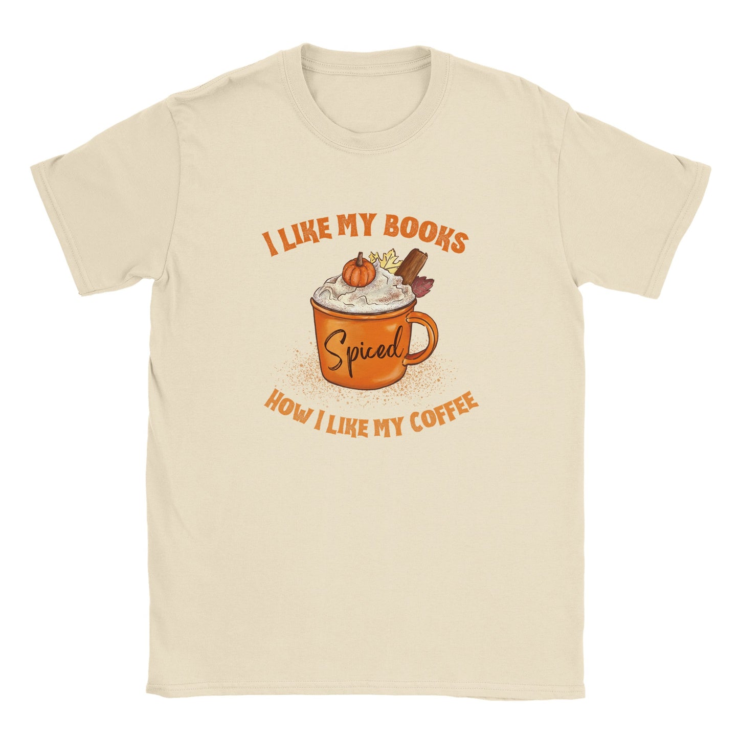 Bookish Halloween T-shirt Pumpkin Spiced Latte Autumn Spicy Books Classic Unisex Crewneck T-shirt