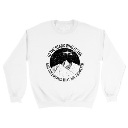 ACOTAR Velaris Rhysand Feyre White Sweatshirt Unisex Crewneck To the stars who listen, Bookish BOOKTOK Sweater, Velaris, Night Court